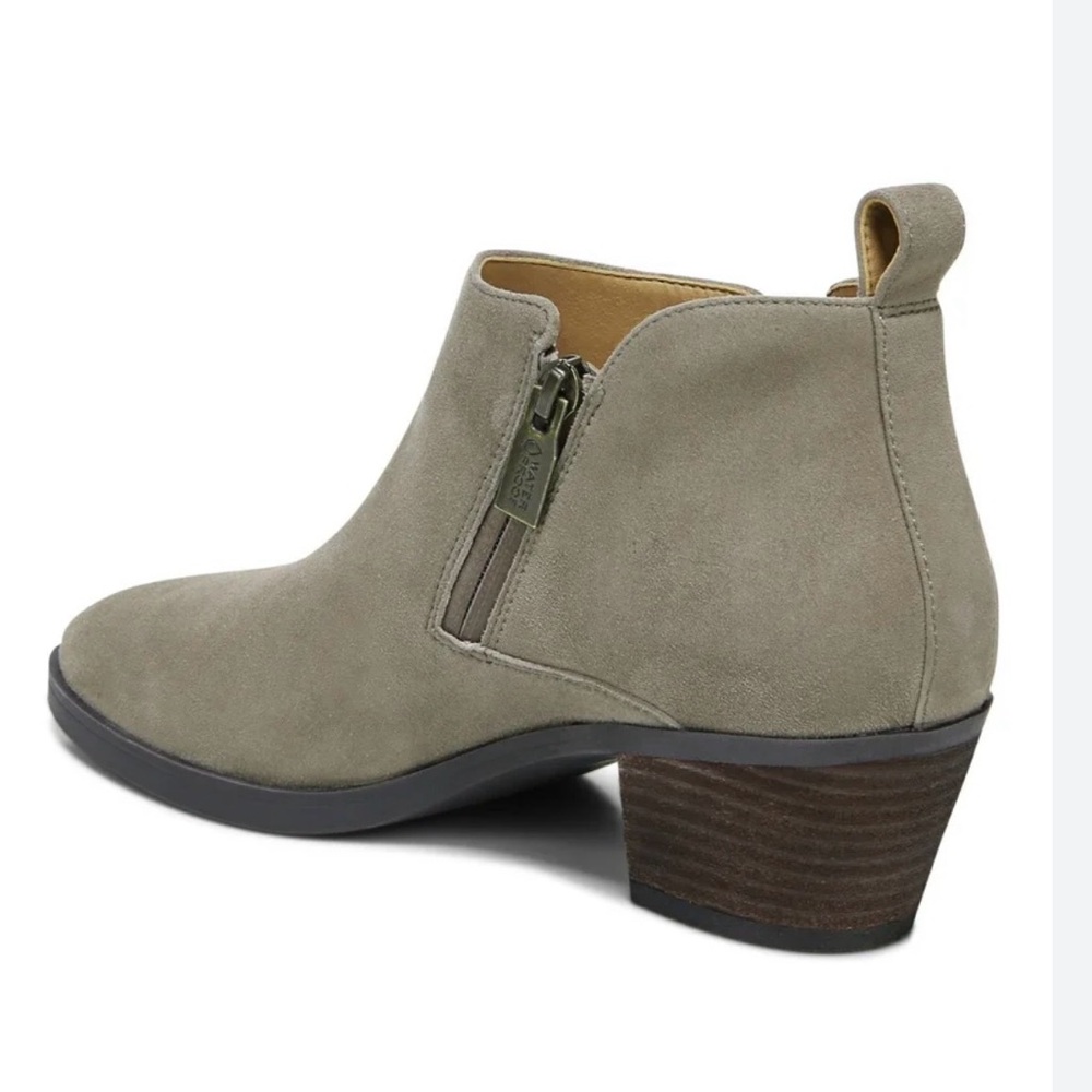 Vionic Taupe Suede Ankle Booties